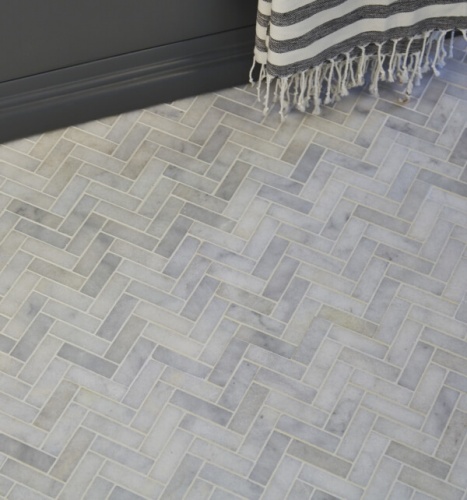 Ca Pietra Long Island Marble Herringbone Mosaic